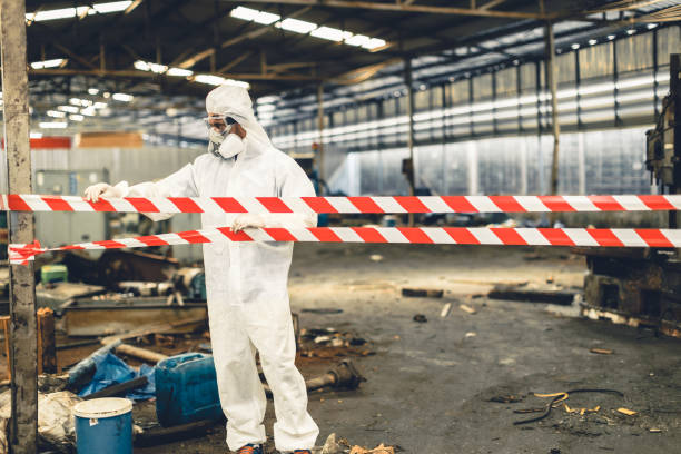 Professional Sewage Cleanup technician working in Mashpee, MA